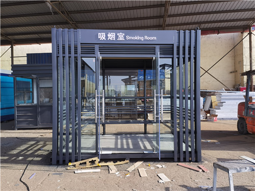揭阳内蒙古工厂吸烟亭玻璃吸烟室完工